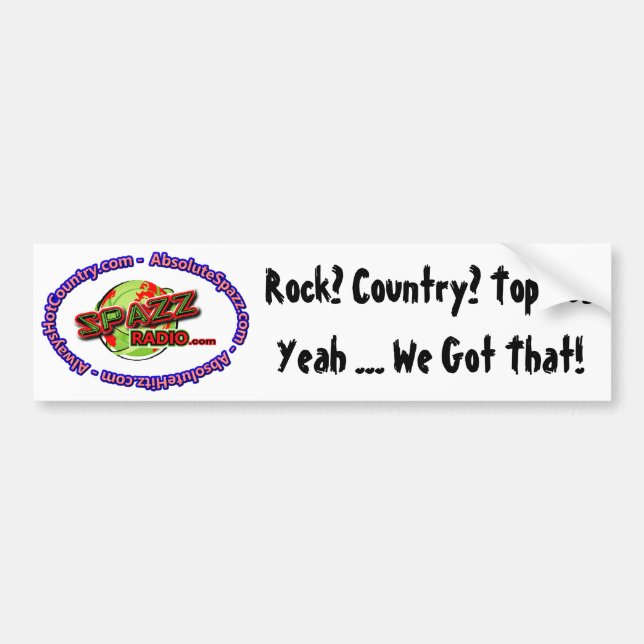 SpazzRadio Logo Merch Bumper Sticker (Front)