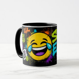 Speak Emoji Graffiti Mug | Funny Laughing Emoji