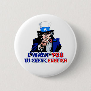 Speak English 6 Cm Round Badge