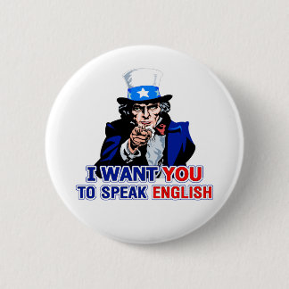 Speak English 6 Cm Round Badge