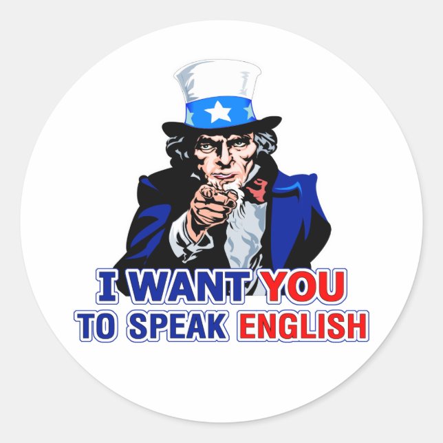 Speak English Classic Round Sticker (Front)