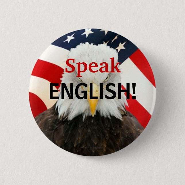 Speak English Eagle Pin Button (Front)