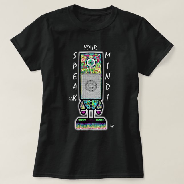 Speak-er Your Mind Funny Cyclops Speaker Pun T-Shirt (Design Front)