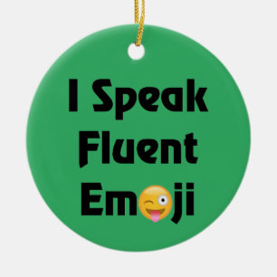Speak Fluent Emoji Ceramic Tree Decoration