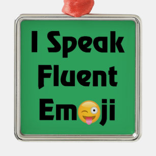 Speak Fluent Emoji Metal Tree Decoration