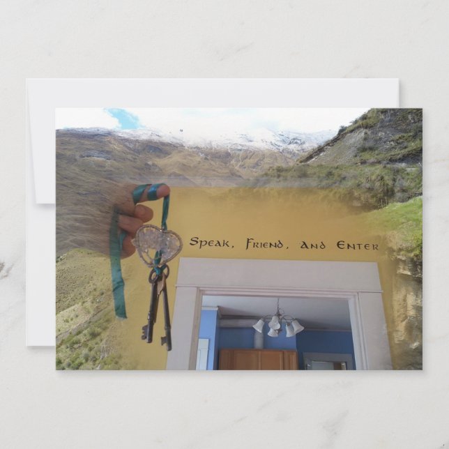 Speak, Friend and Enter Housewarming Party Invite (Front)