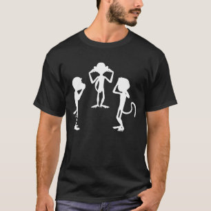 Speak Hear & See No Evil Three Monkies Wise Monkey T-Shirt