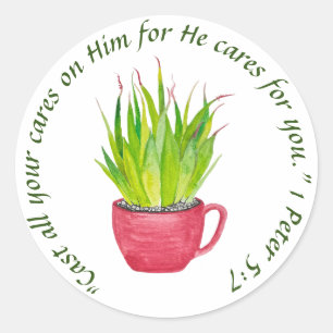 Speak Jesus Succulents Classic Round Sticker