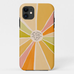 Speak Kind Words - Inspirational Positive Colourfu iPhone 11 Case