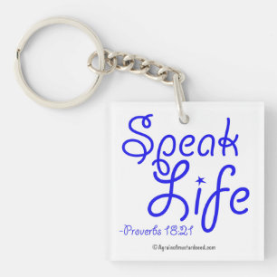 Speak Life Bible Quotes Key Ring