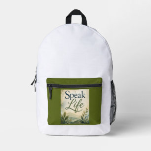 Speak Life Printed Backpack