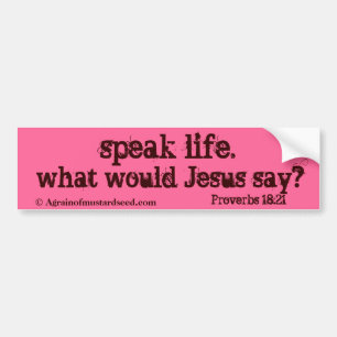 speak life what would Jesus say? Customise It Bumper Sticker