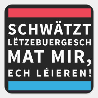 Speak Luxembourgish Black Sticker