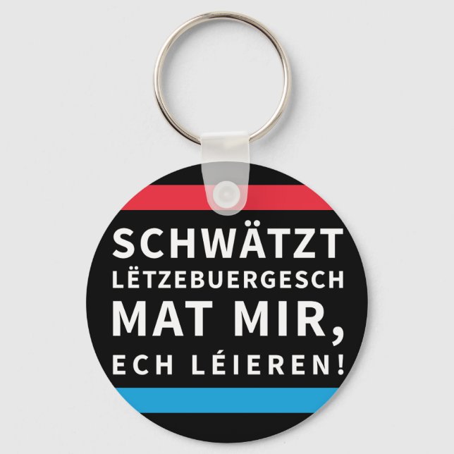 Speak Luxembourgish Key Chain Black (Front)