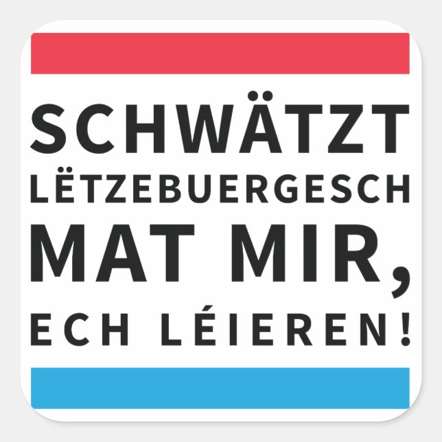 Speak Luxembourgish Sticker (Front)