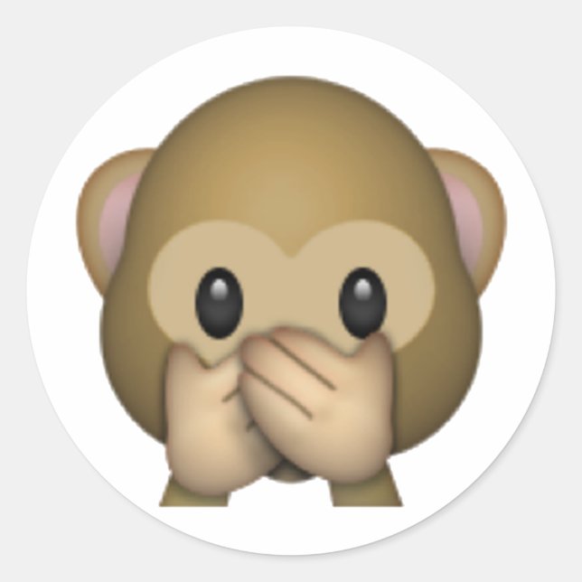 Speak No Evil Monkey - Emoji Classic Round Sticker (Front)