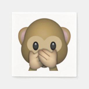 Speak No Evil Monkey - Emoji Napkin