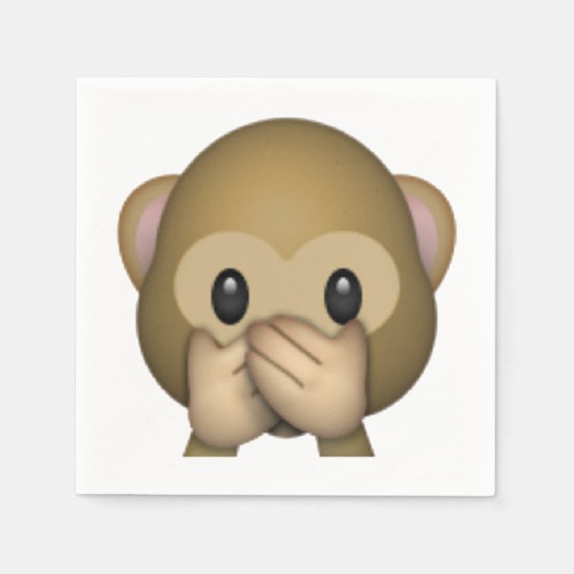 Speak No Evil Monkey - Emoji Napkin (Front)