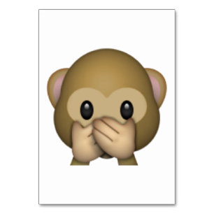 Speak No Evil Monkey - Emoji Table Number