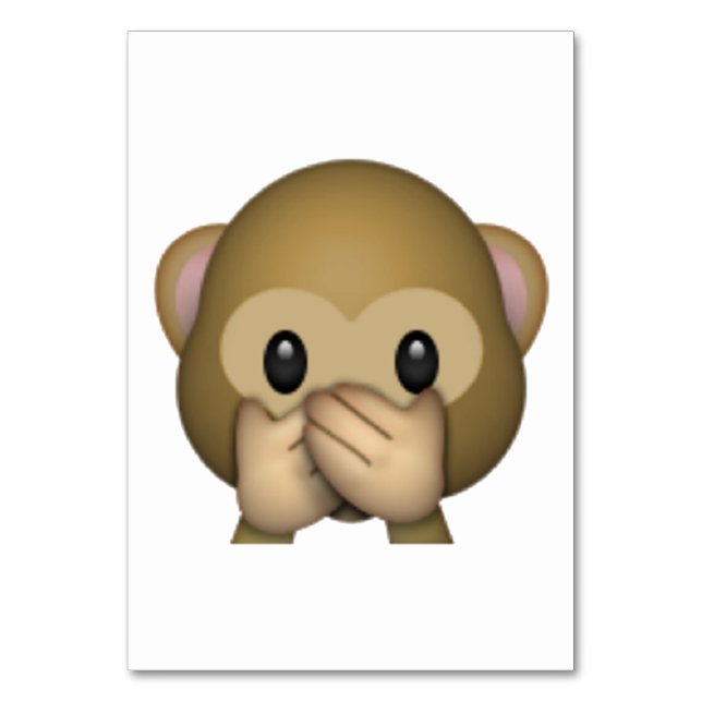 Speak No Evil Monkey - Emoji Table Number (Front)