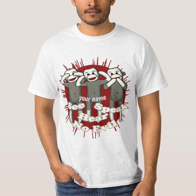 Speak No Evil Sock Monkeys t-shirt (Front)