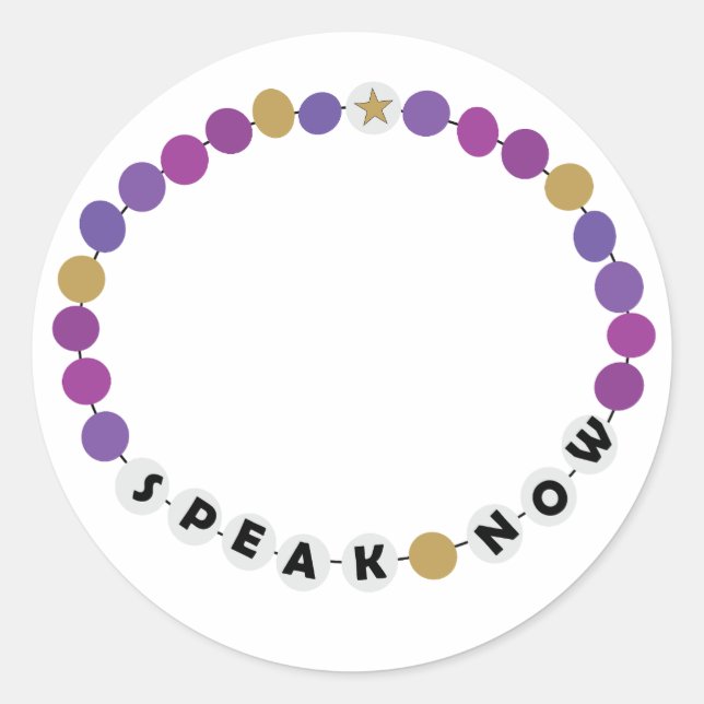 Speak Now Friendship Bracelet Classic Round Sticker (Front)