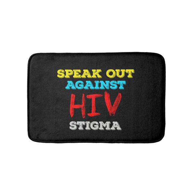 Speak Out Against HIV Stigma - AIDS Awareness Bath Mat (Front)
