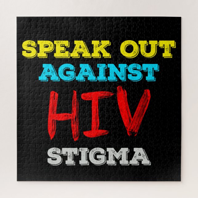 Speak Out Against HIV Stigma - AIDS Awareness Jigsaw Puzzle (Vertical)