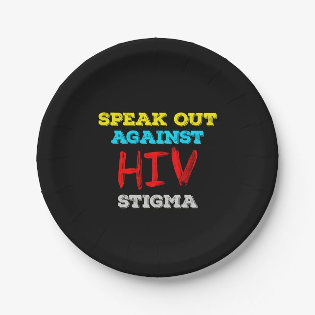 Speak Out Against HIV Stigma - AIDS Awareness Paper Plate (Front)
