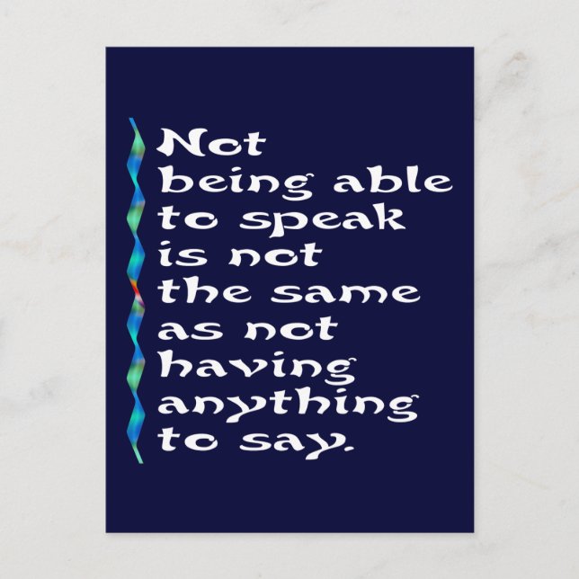 Speak Postcard (Front)