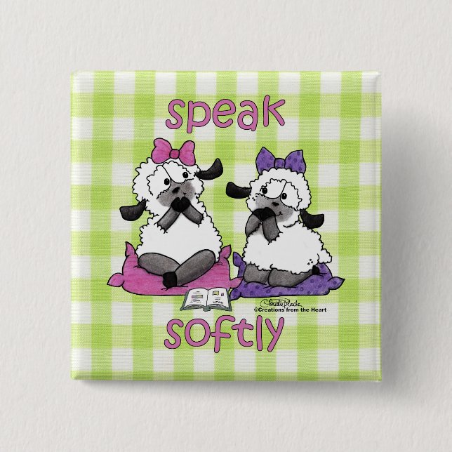Speak Softly Lambs 15 Cm Square Badge (Front)