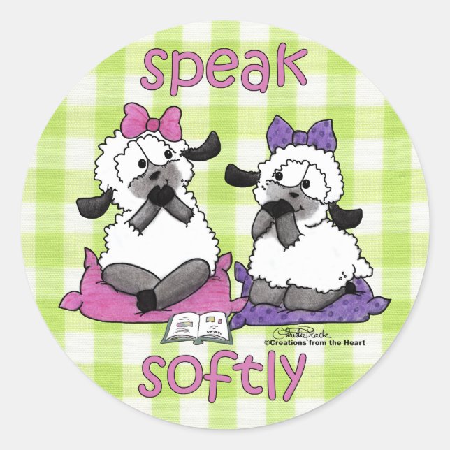 Speak Softly Lambs Classic Round Sticker (Front)