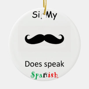 Speak Spanish Ceramic Tree Decoration