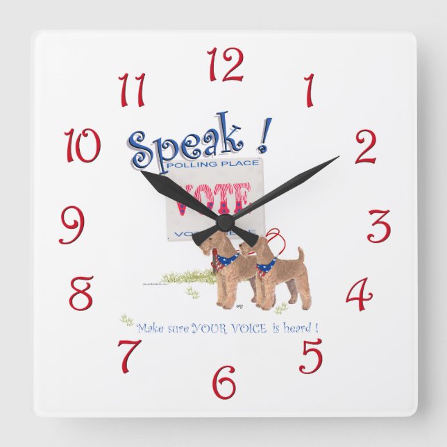 Speak ! square wall clock (Front)