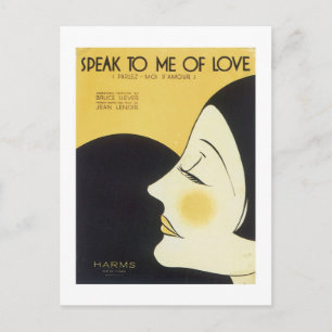 Speak to Me of Love Vintage Songbook Cover Postcard