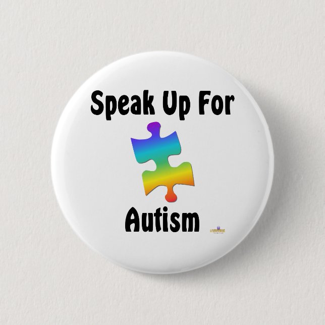 Speak Up For Autism 6 Cm Round Badge (Front)