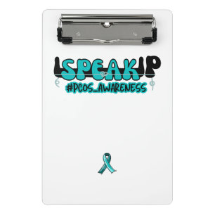 Speak Up PCOS Awareness Teal Ribbon Mini Clipboard