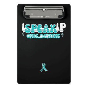 Speak Up PCOS Awareness Teal Ribbon Mini Clipboard