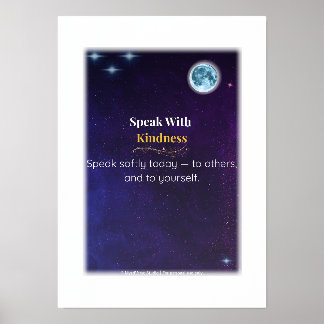 Speak with Kindness – Gold Foil Wall Print
