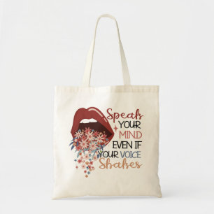 Speak Your Mind Floral Lips Tote Bag