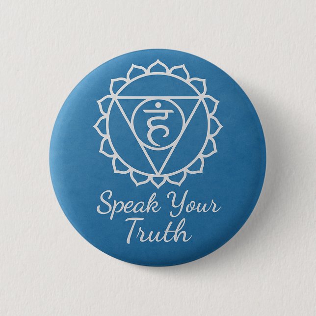Speak Your Truth Throat Chakra Communication 6 Cm Round Badge (Front)