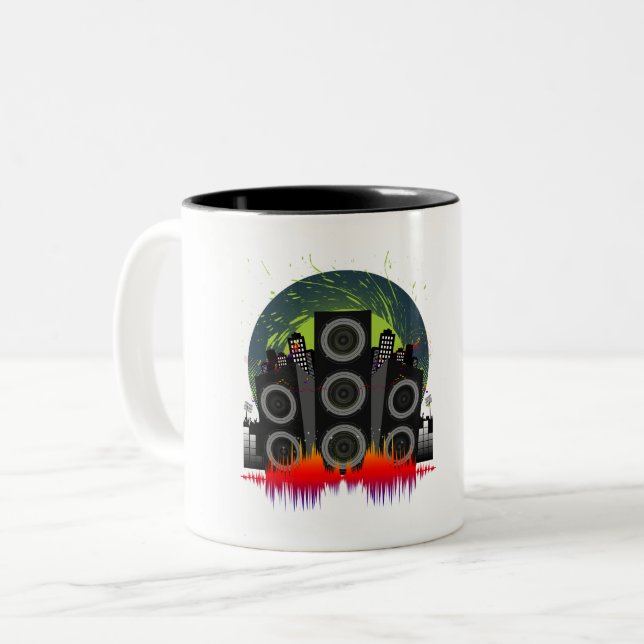 Speaker Blast Two-Tone Coffee Mug (Front Left)