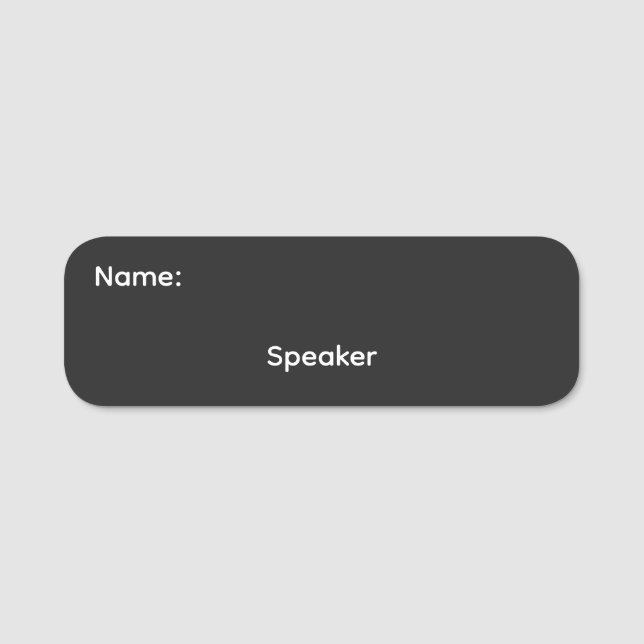 Speaker Name Pinback Tag (Front)