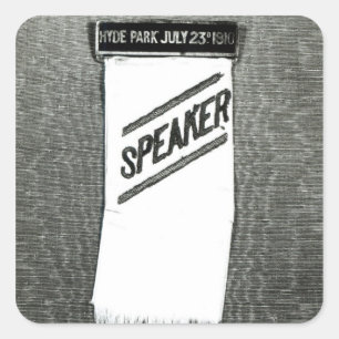 Speaker's badge for the Suffragette meeting Square Sticker