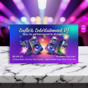 Speakers Dj Party Music Deejay DJs Disc Jockey Business Card