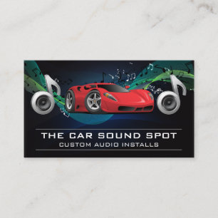 Speakers Subs   Musical Notes   Sports Car Business Card