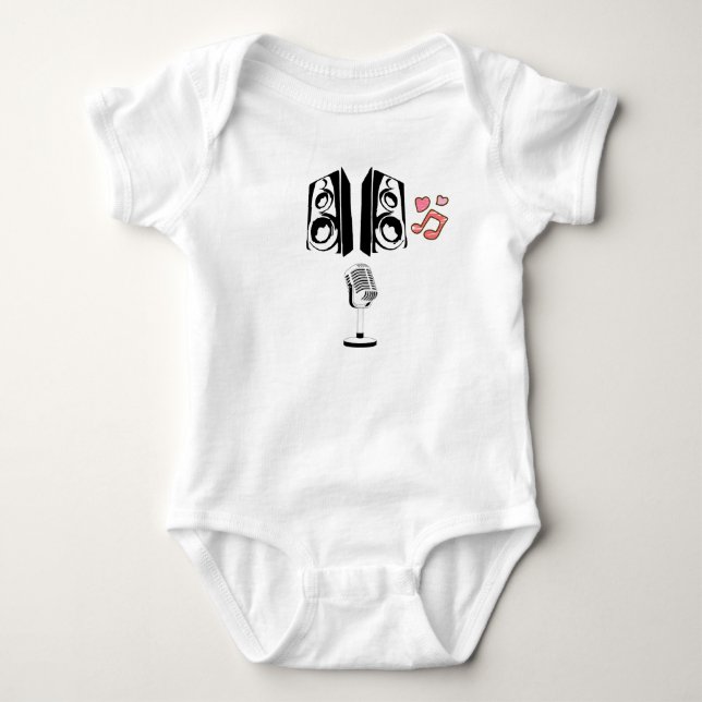 Speakers with microphone baby bodysuit (Front)