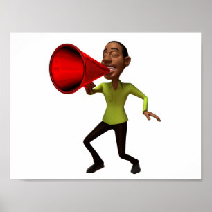 Speaking Into A Megaphone Poster