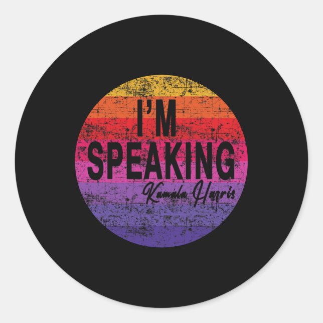 Speaking Kamala Harris 3  Classic Round Sticker (Front)