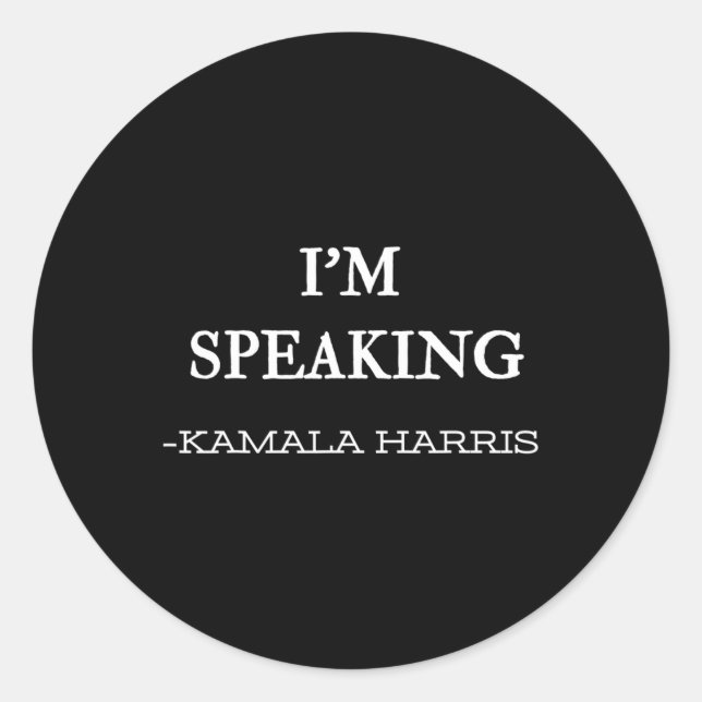 Speaking Kamala Harris 4  Classic Round Sticker (Front)